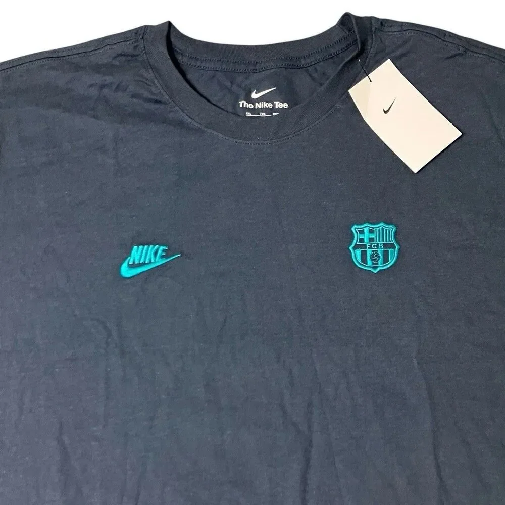 Nike‎ T-Shirt Mens XXL Blue Short Sleeve FC Barcelona La Liga Soccer FJ1704-437